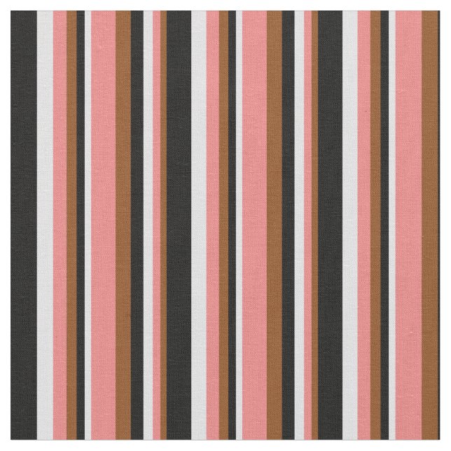 Brun, Light Coral, Lavender & Black Färgad Tyg (Närbild)