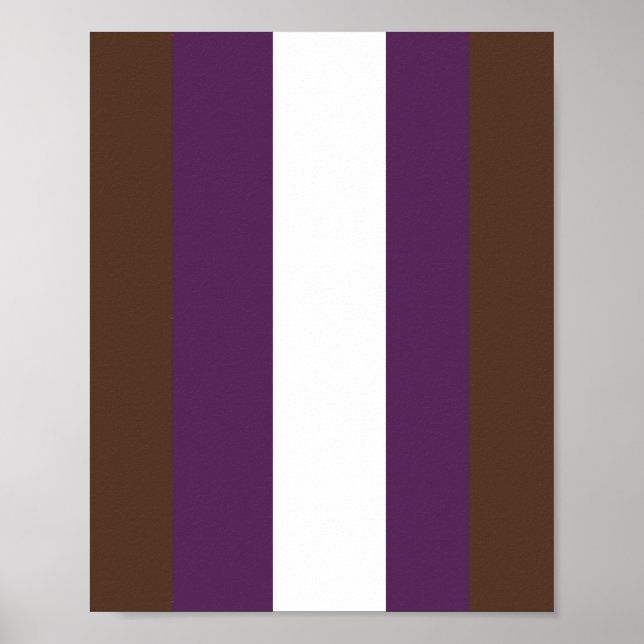 Brun, lila och vit rand poster (Framsidan)