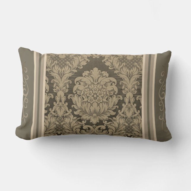 Brun, Linen, Sand Lumbarkudde (Framsida)