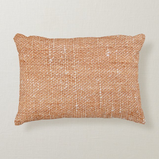 Brun linnekanvasstrukturbakgrund prydnadskudde (Framsidan)