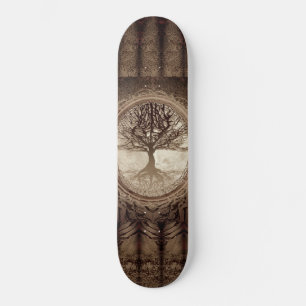Brun Livets träd Mini Skateboard Bräda 18,5 Cm