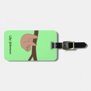Brun log Sloth med Heart Nose Bagagebricka