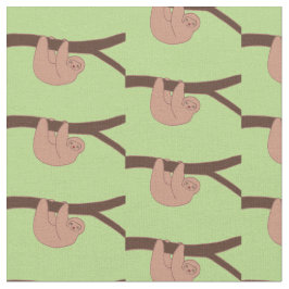Brun log Sloth med Heart Nose Fabric Tyg