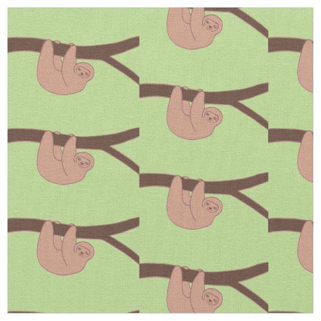 Brun log Sloth med Heart Nose Fabric Tyg (Närbild)