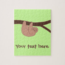 Brun log Sloth med Heart Nose Pussel