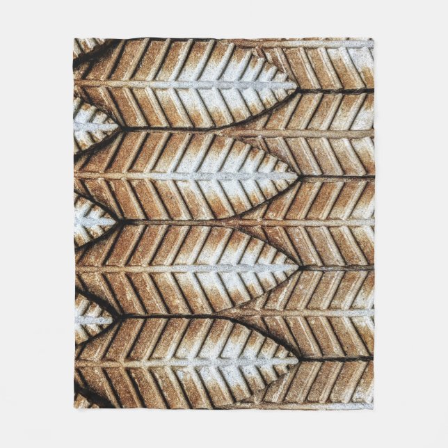 Brun löv accentområde matta fleecefilt (Framsidan)