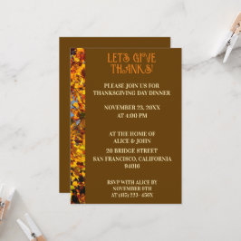 Brun Löv, Thanksgiving, höstmatris, Inbjudningar