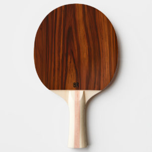 Brun Mahogny Trästruktur Monogram Pingisracket