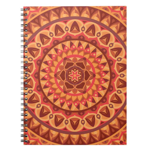 Brun Mandala Jordnära Boho Mysig Geometrisk Mönste Anteckningsbok (Framsidan)
