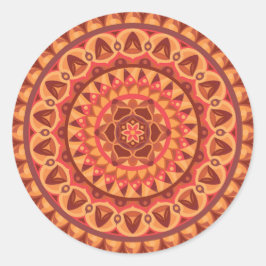 Brun Mandala Jordnära Boho Neutral Estetisk Dekal Runt Klistermärke
