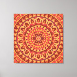 Brun Mandala-konst Jordnära Boho Geometrisk Mysig  Canvastryck