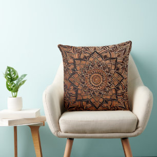 Brun Mandala Kuddinkast Kudde