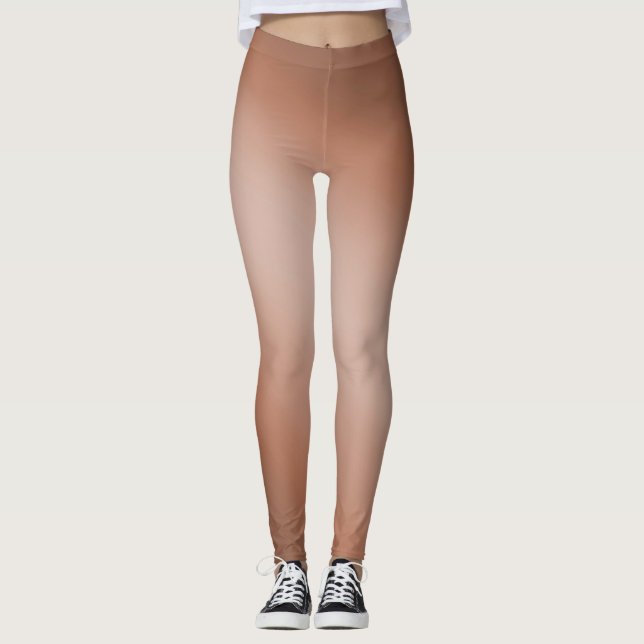 Brun månljust ombre-effekt  leggings (Framsida)