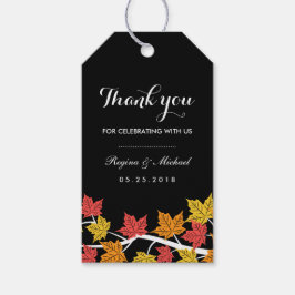 Brun maple Löv Autumn Bröllop Gift Märkre Presentetikett