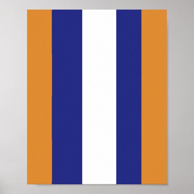 Brun, marin blå och vit rand poster (Framsidan)