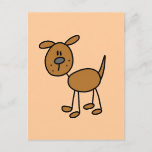 Brun marionettskjortor och Hund Vykort