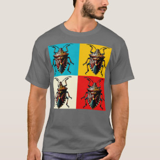 Brun marmorerad Kryp Art Coola Insekt T Shirt