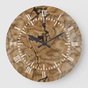Brun marmorstruktur stor klocka