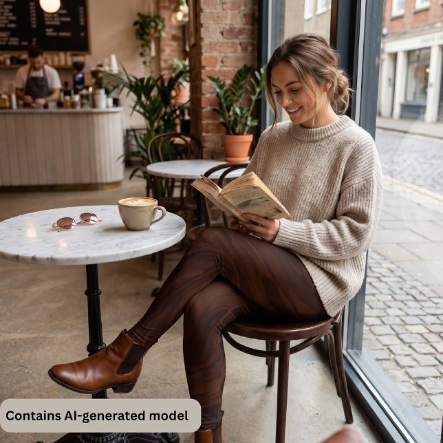 Brun marmorvirvel choklad abstrakt mönster leggings (Skapare uppladdad)