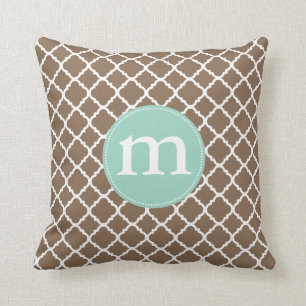 Brun marockansk Quatrefoil för elegant personlig Kudde