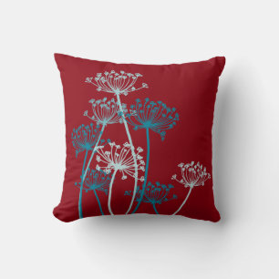 Brun marsala aqua cows parsley pelare kudde
