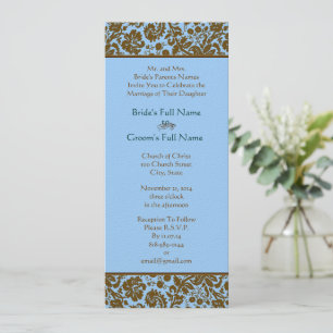Brun mask vid inbjudan till Aqua Blue Wedding