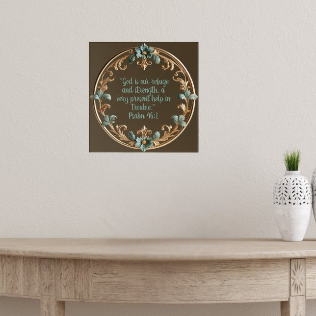 Brun med Blommigt Ram bibelverser Poster (Skapare uppladdad)