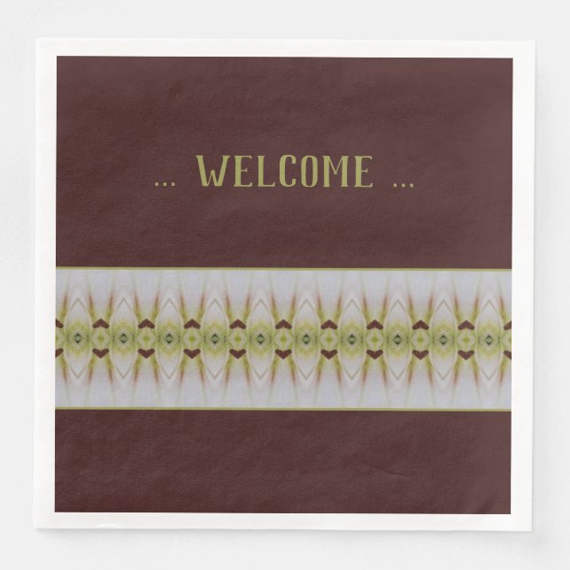 Brun med grönt kalk pappersservett (Framsida)