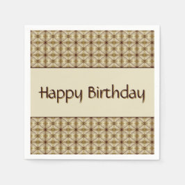 Brun med Guld mönstrad Pappersservett