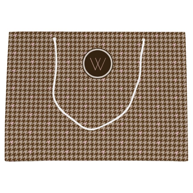 Brun med Houndstooth Gift Bag från Ro Guld (Framsidan)