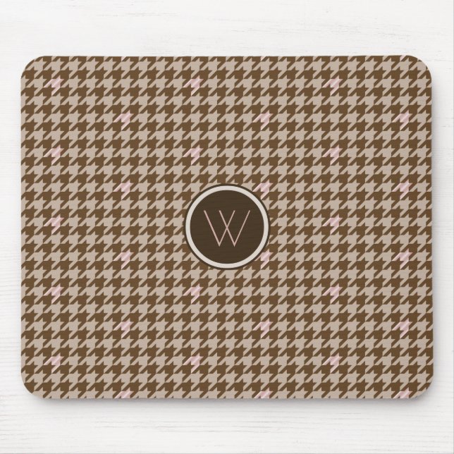 Brun med Houndstooth Mousepad från Ro Guld Musmatta (Framsidan)