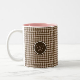Brun med Ro Guld Houndstooth Mugg
