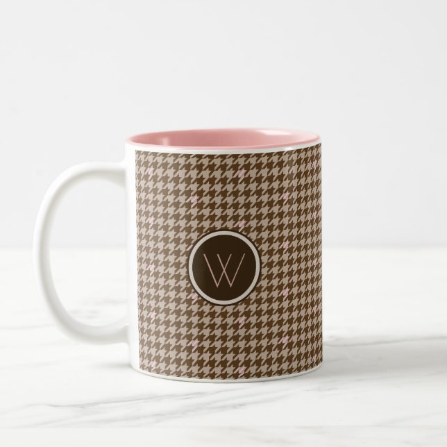 Brun med Ro Guld Houndstooth Mugg (Vänster)