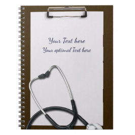 Brun medicinska Urklipp med stetoskop Anteckningsbok