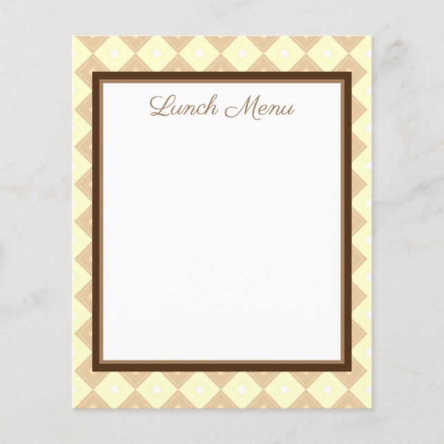 Brun meny Lunch och Middag i Diamond Design (Framsida)