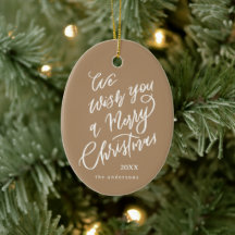 Brun Merry Christmas Hand Lettering Foto