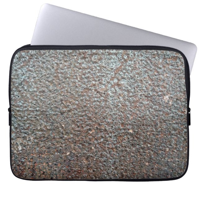 Brun metallkorrosionsmönster laptop sleeve (Framsidan)