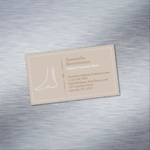 Brun Minimal Fotmassage Podiatri Magnetiska Visitkort