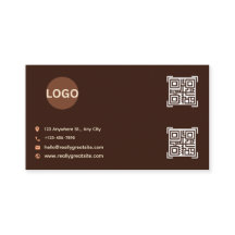 Brun minimalist QR-kod näringslivskort