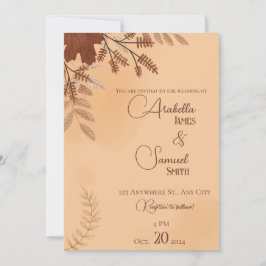 Brun, minimalistisk inbjudan till bröllop