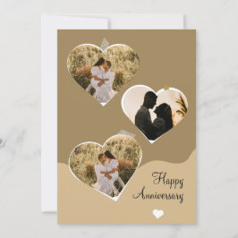 Brun minimalistisk minnesdag - fotokollage inbjudningar