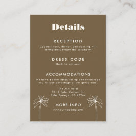 Brun minimalistisk Tropik Bröllop Tilläggskort