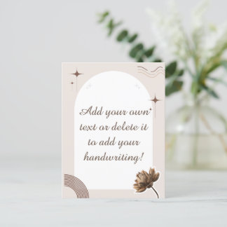 Brun minsta boho Notes-vykort för Anpassade Vykort