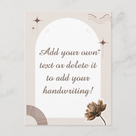 Brun minsta boho Notes-vykort för Anpassade Vykort