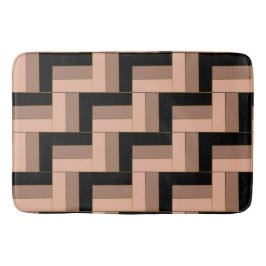 Brun Mocha, svart, geometriska rektanglar Badrumsmatta
