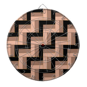 Brun Mocha, svart, geometriska rektanglar Darttavla
