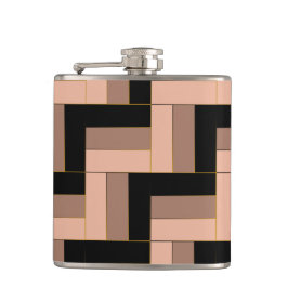 Brun Mocha, svart, geometriska rektanglar Fickplunta