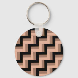 Brun Mocha, svart, geometriska rektanglar Nyckelring