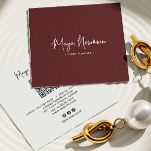 Brun modern Elegant - minimal QR-kodProfessionell Fyrkantigt Visitkort