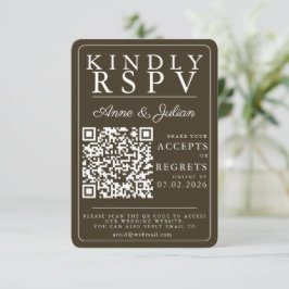 Brun Modern Foto RSVP Infoga QR-kod OSA Kort
